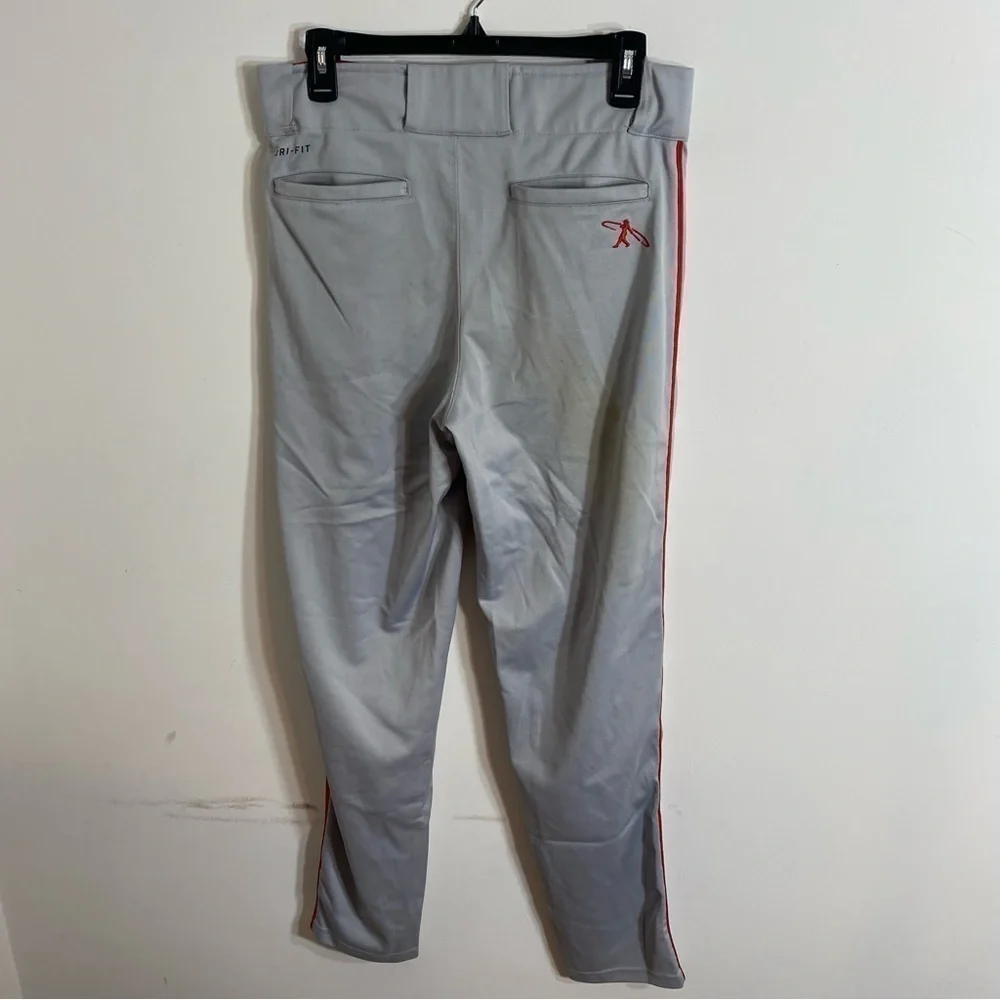 Nike Baseball Pants Small Gray Red Stripe Men’s